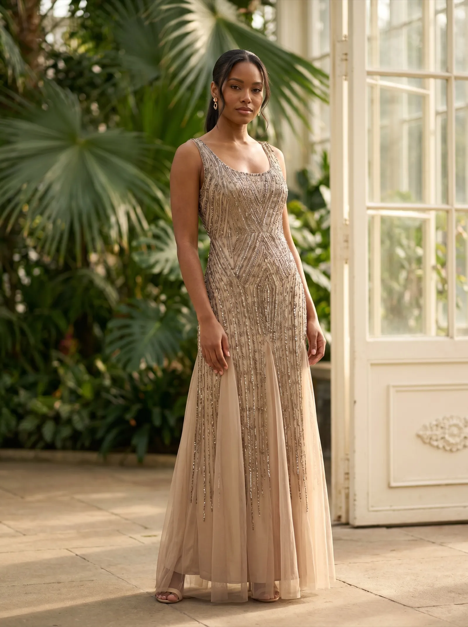 Vestido de convidada dourado Koisa Linda